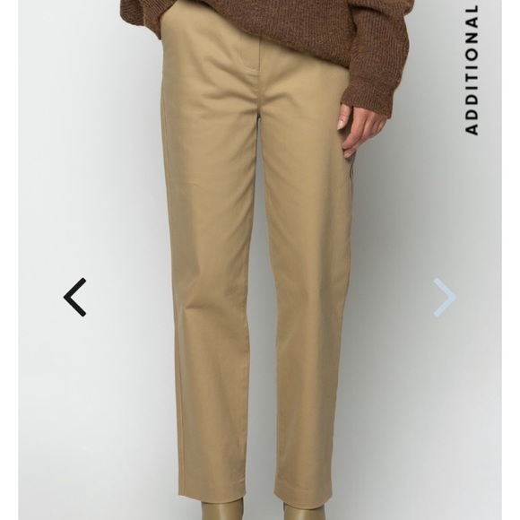 OAK + FORT Beige Straight-Leg Trousers - Picture 1 of 4